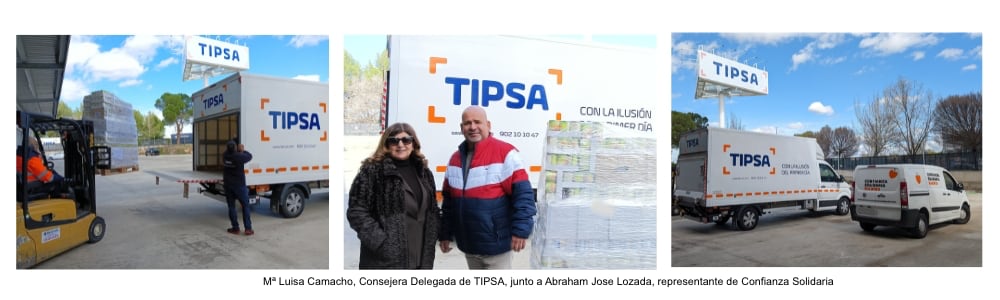 Mª Luisa Camacho, Consejera Delegada de TIPSA, junto a Abraham Jose Lozada, representante de Confianza Solidaria