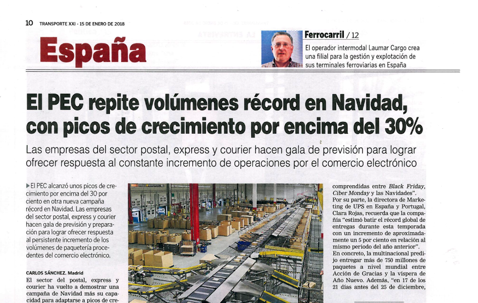 Transporte XXI. Cifras record durante la campaña de Navidad